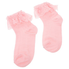 Chaussettes Fille Roses En Maille Coton Confort Sans Serrage