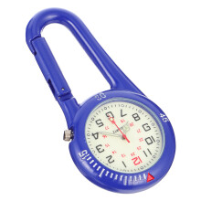 3Pcs Blue Clip-on Quartz Watch Stainless Steel Backpack Fob for Hiking