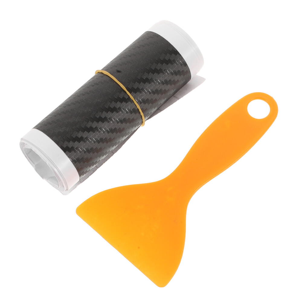 5Pcs Automotive Carbon Fiber Rear Bumper Stickers Black 3631600004487