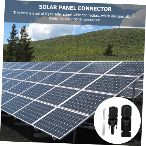 8pcs Waterproof Solar Panel Cable Connectors Set, Durable Weather‑Resistant MC4 Adapter for Solar Systems 2