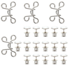 4Sets Universal Silver Metal Waist Buckles Adjustable Pants Buttons