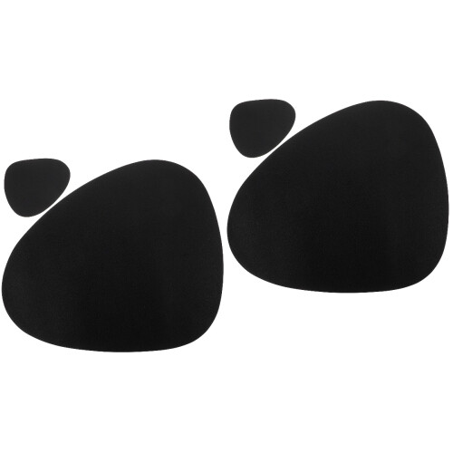 2Sets Black PU Cup Mats Non-Slip Insulation Pad Decorative Home Dining 2