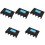 5Pcs Multi-Hole Black Rubber Cue Organizer Self-Adhesive Cue Rack 5