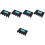 5Pcs Multi-Hole Black Rubber Cue Organizer Self-Adhesive Cue Rack 6