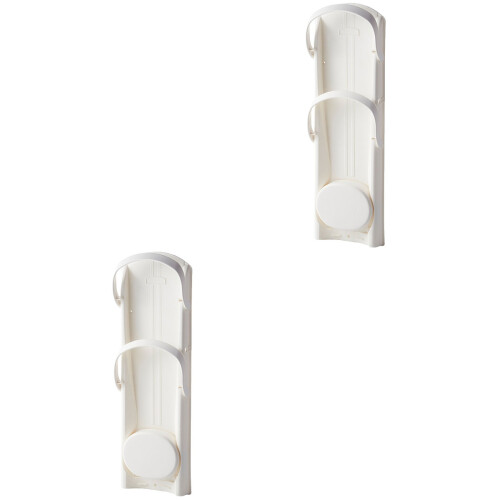 2Pcs Foldable White Umbrella Storage Stand ABS Material Wall Mount 2