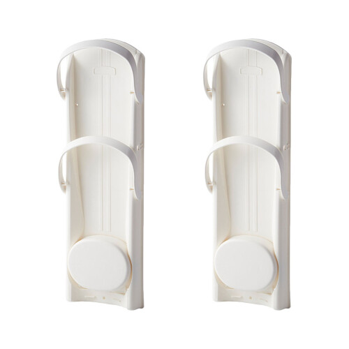 2Pcs Foldable White Umbrella Storage Stand ABS Material Wall Mount 1