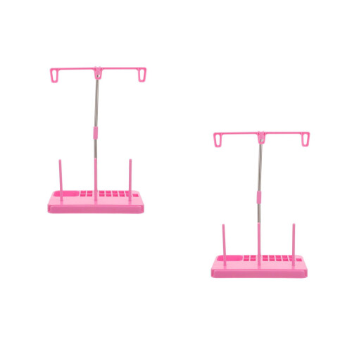 2Pcs Pink Sewing Thread Holder Plastic Metal Stable Stand for Spools 2