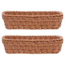 2 stuks opbergdoos geweven imitatie rieten fruitmand decoratief