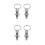 4Pcs Spring Catch Locking Pins Stainless Steel Spring Plungers Silver 5