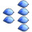 6Pcs Blue Ceramic Ink Dish Leaf Shape for Painting and Calligraphy 6