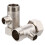 2Pcs Practical Copper Water Distribution Tee Connector Silver 10