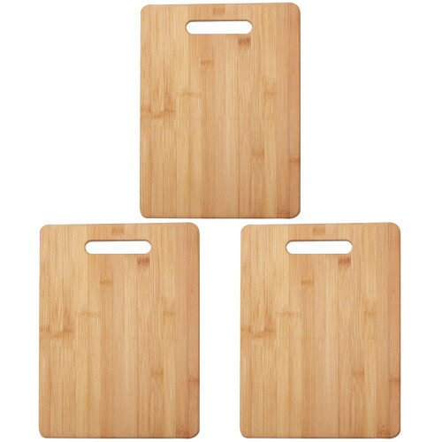 3Pcs Sturdy Wooden Chopping Board Kitchen Tool Fruit Cutting Mat Set 1