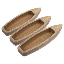 15Pcs Small Wooden Boat Models Khaki DIY Nautical Home Decoration