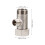 2Pcs Practical Copper Water Distribution Tee Connector Silver 3