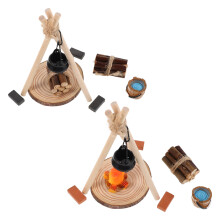 130Pcs Miniature Christmas Campfire Stove Accessories for Fairy Garden