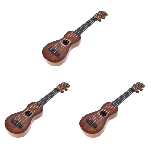 3Pcs Toddler Ukulele Coffee Strings Starter Guitar Toy 1