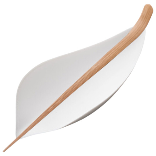 4Sets Reusable White Ceramic Tea Leaf Scoop Lightweight Portable