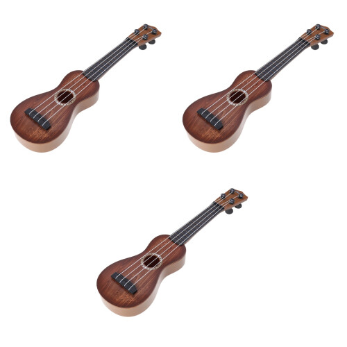 3Pcs Toddler Ukulele Coffee Strings Starter Guitar Toy 2