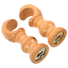 10Pcs Coffee Solid Wood Curtain Rod Wall Brackets Vintage Roman Style