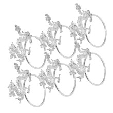 18Pcs Silver Metal Napkin Ring Set Dragon Design Holiday Table Decor