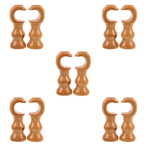 10Pièces Supports Bois Café Pour Tringles, Usage Polyvalent 2