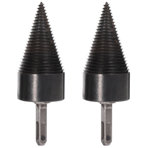 2pcs Firewood Drill Log Splitter Steel Conical Hammer Bit 1