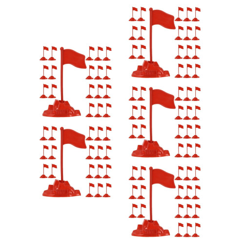 150Pcs Red Plastic Mini Flags on Sticks for Scene Decor and Crafting 2