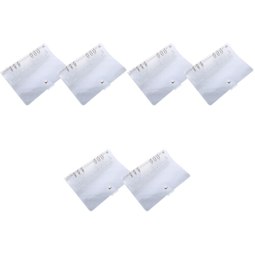 6 Pcs Transparent PVC Notebook Cover A5 Snap Button Closure 2
