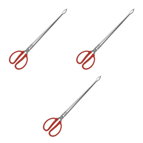 3Pcs Long Handle Serrated Clamp Practical Trash Picker Assorted Colors 1