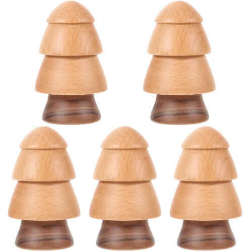 5Pcs Pine Tree Wood Toothpick Dispenser for Tabletop Storage 2