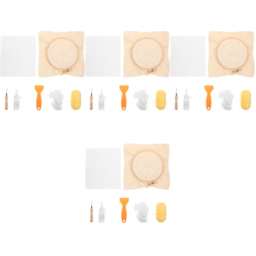 4Sets Multi Color DIY Punch Needle Coaster Kit Handcraft Material 2