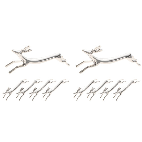 10Pièces Support Baguettes Cerf Argent Acier Inoxydable Élégant 1