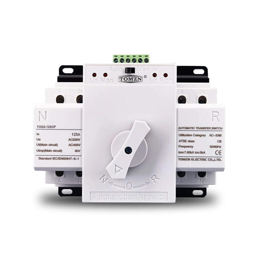 125A 2P Automatic Transfer Switch 230V Dual Power Changeover For Home And Solar System 9099447406361