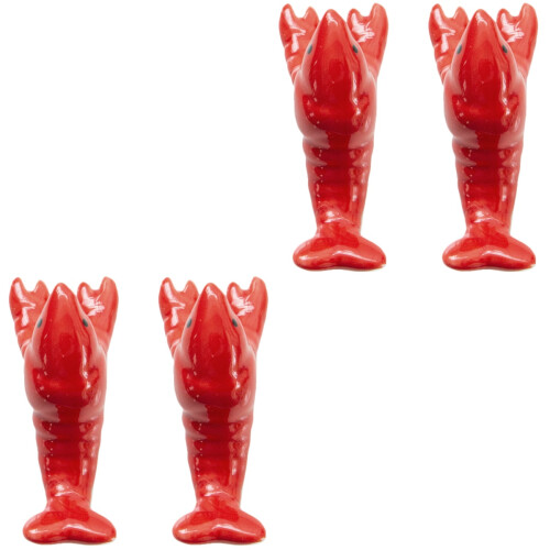 4Pcs Red Creative Ceramic Chopstick and Spoon Holder for Home 2