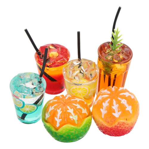 5Sets Schattige Resin Auto Ornamenten Dashboard Decor Assorted Kleuren