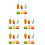 5Sets Schattige Resin Auto Ornamenten Dashboard Decor Assorted Kleuren 4