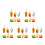 5Sets Schattige Resin Auto Ornamenten Dashboard Decor Assorted Kleuren 10