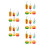 5Sets Schattige Resin Auto Ornamenten Dashboard Decor Assorted Kleuren 6
