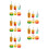 5Sets Schattige Resin Auto Ornamenten Dashboard Decor Assorted Kleuren 5