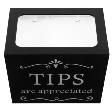 3Pcs Transparent Black Acrylic Tip Boxes for Party Tips and Donations