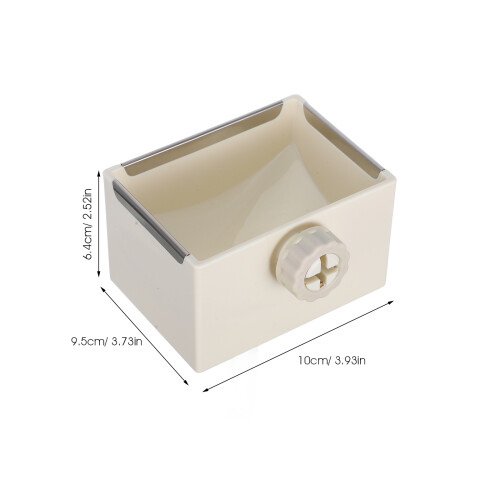 2Pcs Hanging Beige Plastic Hamster Bowl Stable Rabbit Water Feeder 1
