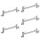 5Sets Bathroom Shower Arm Extension Adjustable Stainless Steel Silver 8