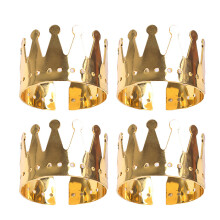 8Pcs Golden Alloy Crown Napkin Buckles Elegant Dinner Decor Rings