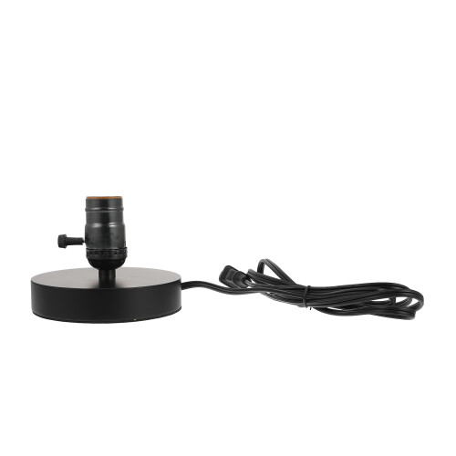 2Pièces Socle De Lampe De Table Noir En Bois Design Rétro 1