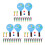 3Sets -Blue Badminton Set Wood Paddle Sponge and Duck 6