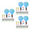 3Sets -Blue Badminton Set Wood Paddle Sponge and Duck 5