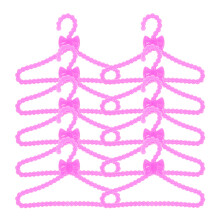150Pcs Compact Pink Plastic Doll Hangers for Baby Clothes Organizer