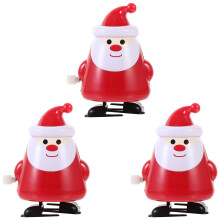 12Pcs Red Plastic Xmas Wind-Up Toys Cute Cartoon Clockwork Party Gifts
