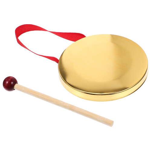 3 Sets Small Hand Held Gong With Mallet Metal Percussion Instrument