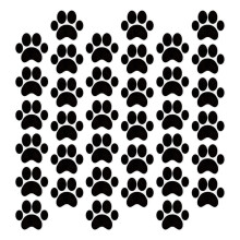 98Pcs Black PVC Pawprint Wall Stickers Durable Kids Room Decor